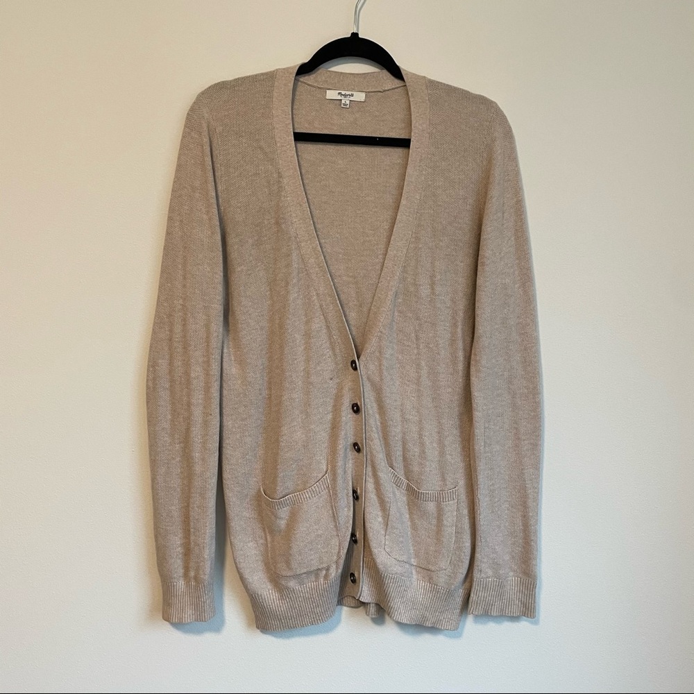 MADEWELL Textured Cardigan in Beige